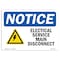 Signmission OSHA Sign, 18" H, Rigid Plastic, Electrical Service Main Disconnect Sign With Symbol, Landscape OS-NS-P-1824-L-11694 - alternate 1